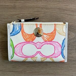 Coach scribble collection wallet keychain coin purse